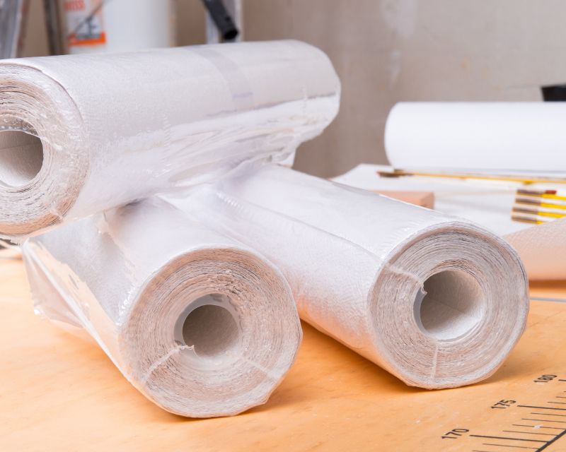 Eingepackte Tapetenrollen